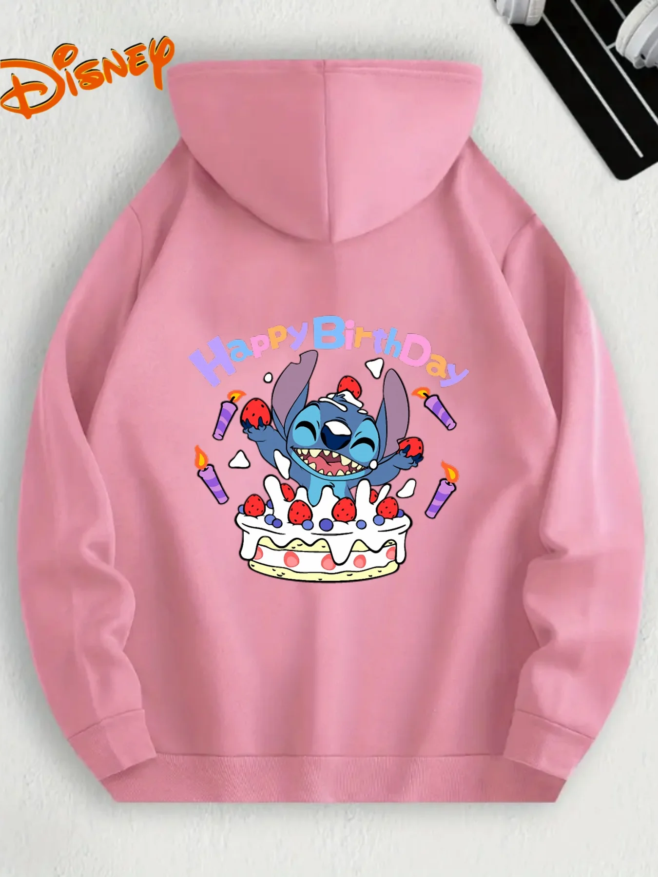 Disney Authorized Stitch Birthday Themed Hooded Sweatshirt with Soft and Cute Printed Cute Cartoon 2025 Autumn/winter New Top