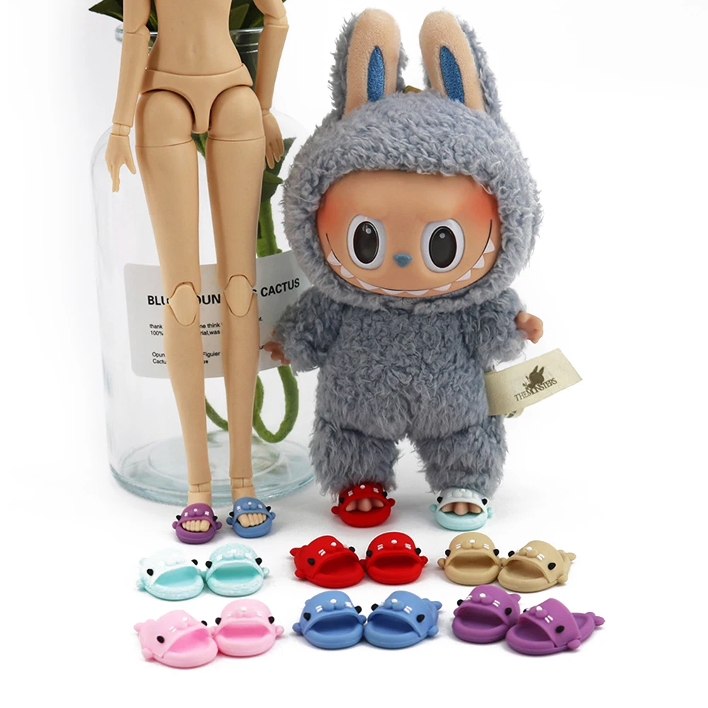 For 17cm Cute Labubu Shoes Slipper Sandal Sneakers Labubu Doll Shark Accessories Labubu Korea Kpop Exo DIY Girls Gift