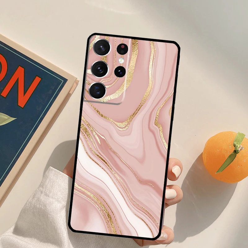 الحب ارتفع الذهب نمط قضية الهاتف لسامسونج غالاكسي S25 الترا S20 S21 S22 S23 S24 زائد S9 S10 S24 FE الغطاء الخلفي