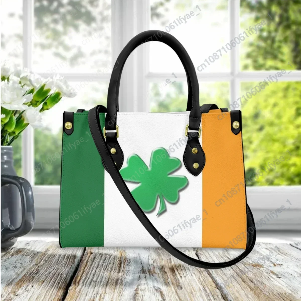 Bendera Irlandia tas tangan wanita beruntung Shamrock kulit PU tas bahu wanita mewah tas selempang tubuh untuk remaja Giurls 2023