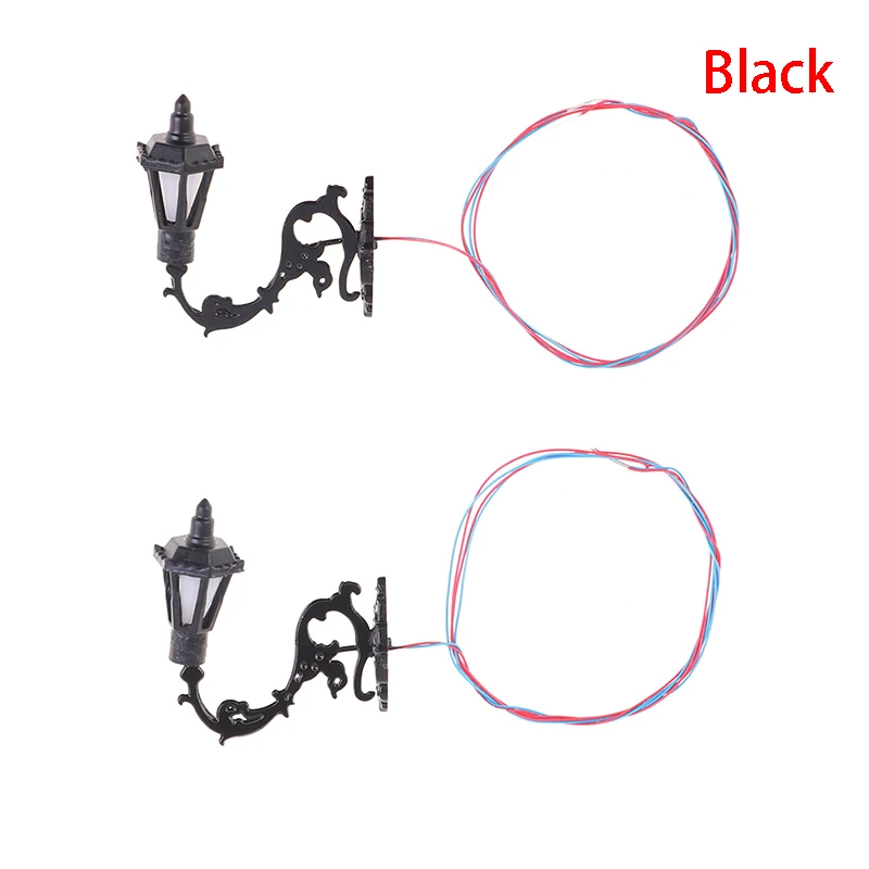 2 stücke Puppenhaus Wand Lampe Modell Garten Hof Kronleuchter Sand Tisch Led Licht Puppe Haus Dekor Material Warm Weiß
