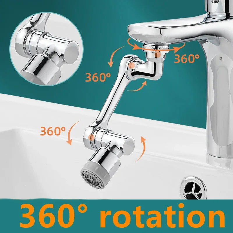 Rotatable Multifunctional Extension Faucet Aerator 1080 Degree Swivel Robotic Arm Water Filter Sink Water Tap Bubbler Sink Fit