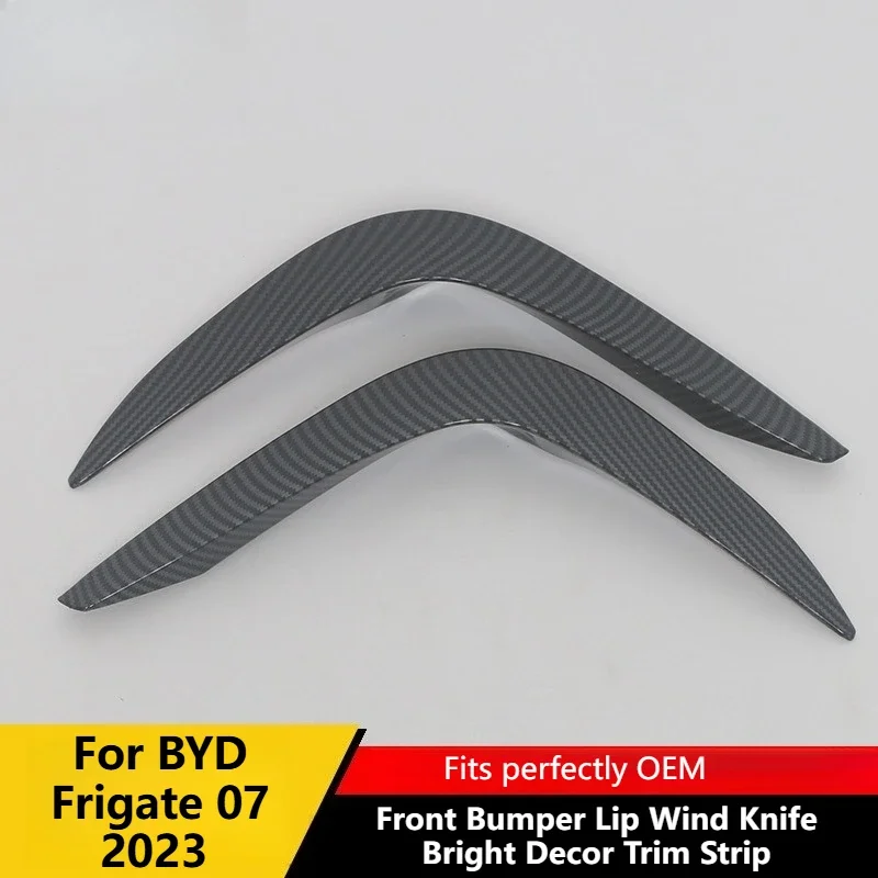 Anti-Collision Front Face Spoiler Car Mod For BYD Frigate 07 2023 Front Bumper Wind Knife Bright Trim Lip Splitter Decor Strip