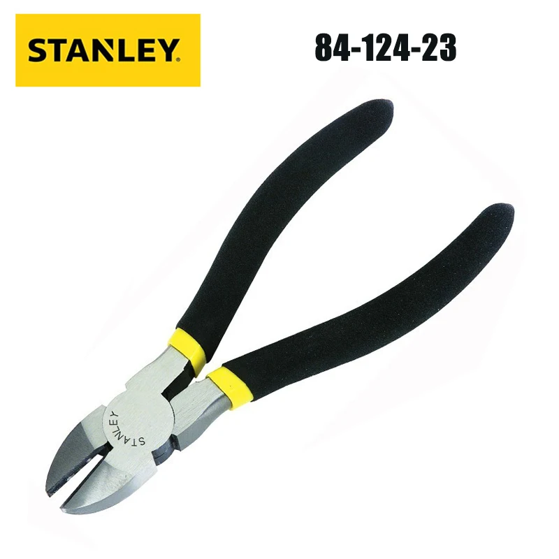 Stanley 84-124-23 Black Handle Mini Oblique Nose High Carbon Steel Small Pliers Oblique Wire Cutting Pliers 4 inches