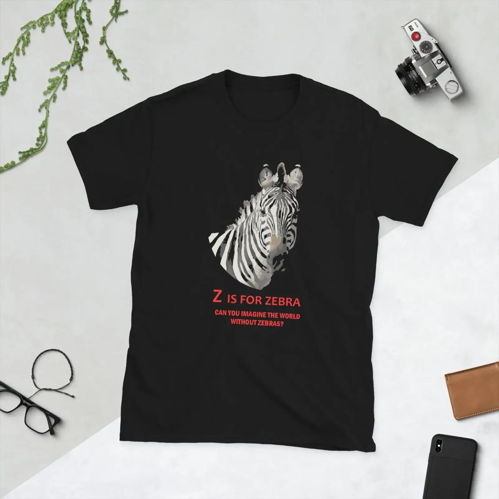 Zebra Cotton Adult  T Shirt Endangered Species Series vintage Washed designer clothes fashion Breathable Top For Everyday Wear