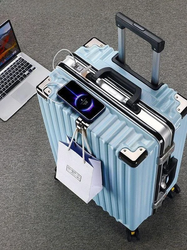new-durable-aluminum-frame-luggage-suitcase-for-travel-password-lock-universal-wheel-boarding-box-men's-women's-carry-on-bag