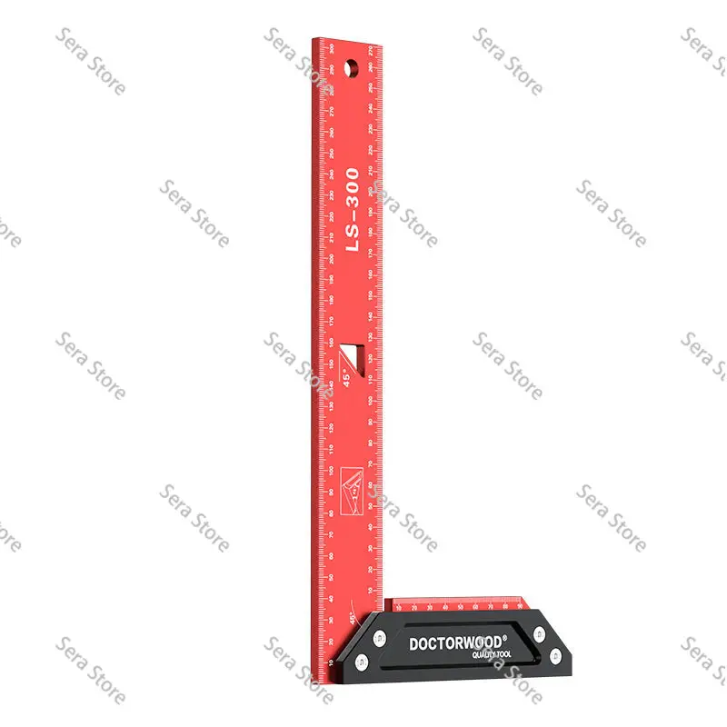 High Precision Thickened Wide Base Square Ruler 90 Degree Right Angle Ruler Aluminum Alloy Woodworking Tool Measurement