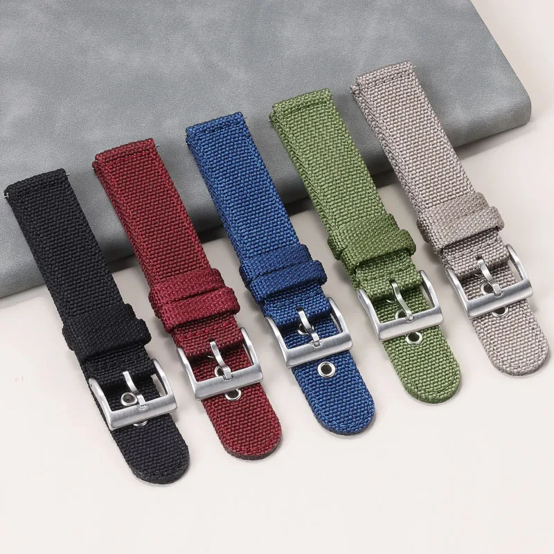 18mm 20mm 22mm High Quality Nylon Canvas Watch Strap Quick Release Sport Bracelet for Seiko for Samsung Galaxy Watch42 46mm Band