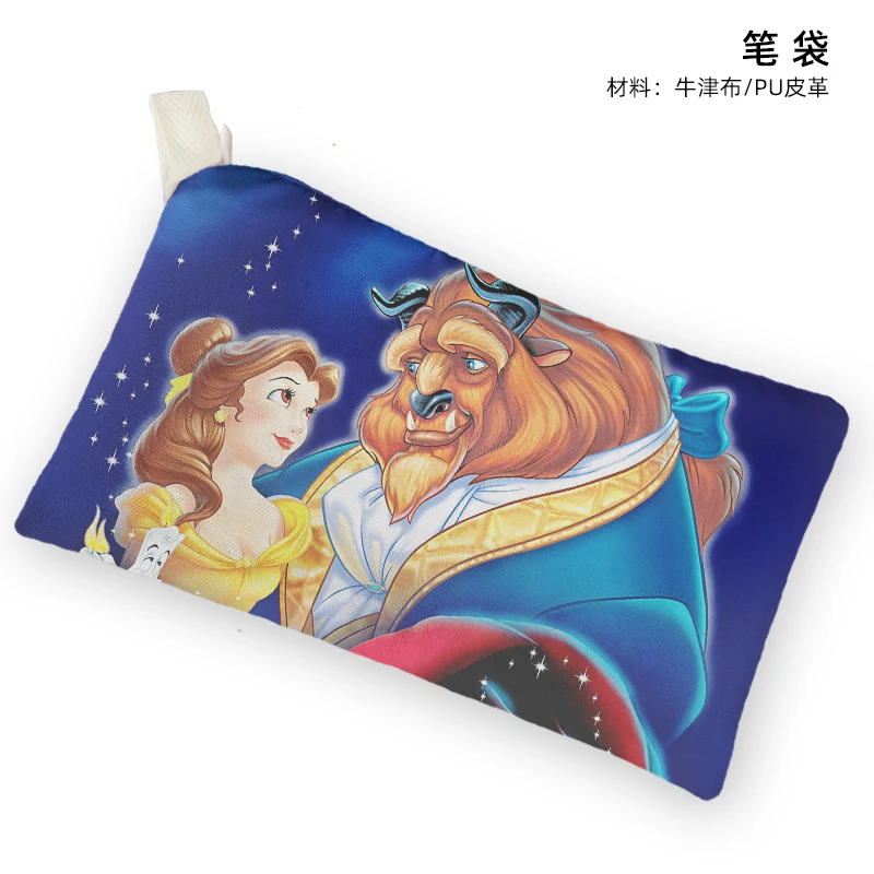 Disney Beauty and the Beast P8871 Anime Customized Cosmetics Bags Cartoon Pen Bag Storage Handbag Stationery Birthday Gift