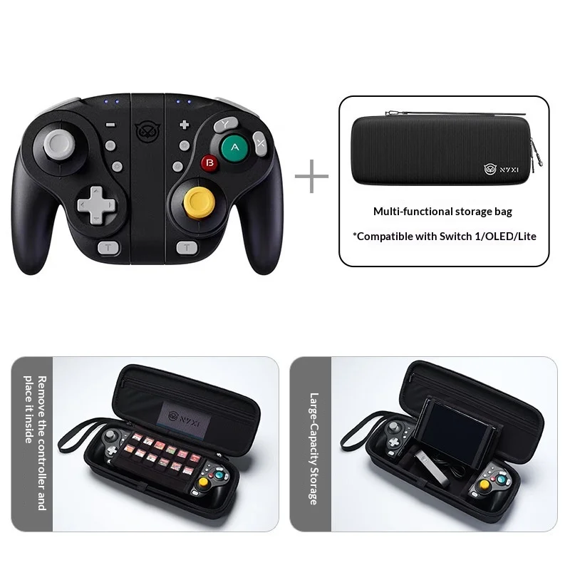 Retro GameCube Style Split JoyCon Wireless Bluetooth Game Controller 6-Axis Gyro Macro Programmable For Nintendo NS2