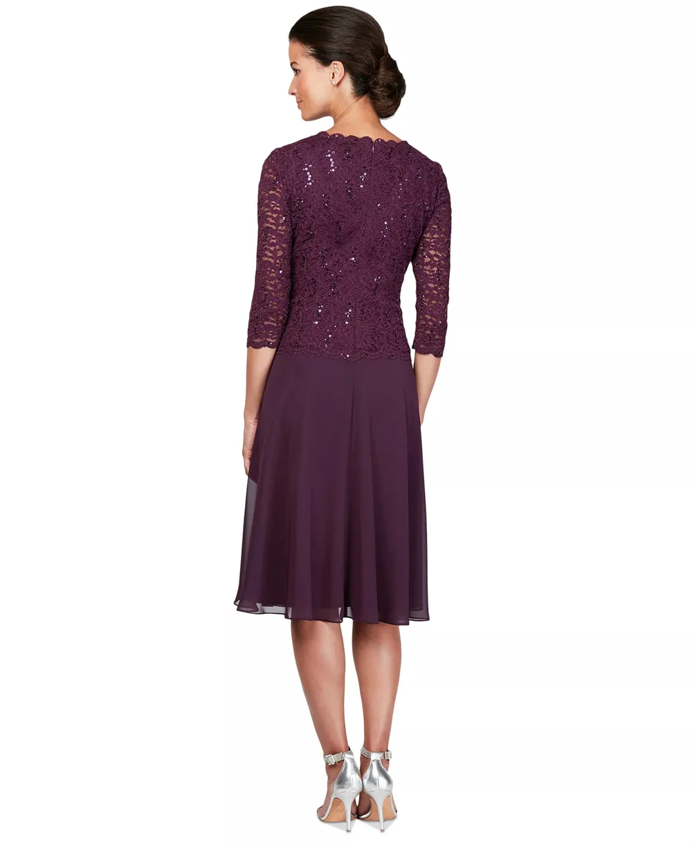 Mother of the Bride Dresses Wedding 2026 Chiffon Lace Half Sleeve Mother of the Bride Dress 2026 Elegant Mother Dress Women