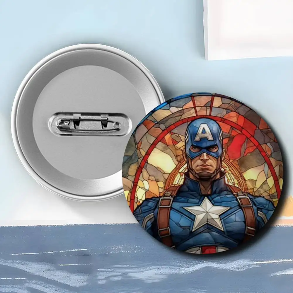Iron Man Captain Hulk Rare Badges Round Exquisite Badge Brooches Creative Pins For Clothes Hat Backpack Gift Accessories