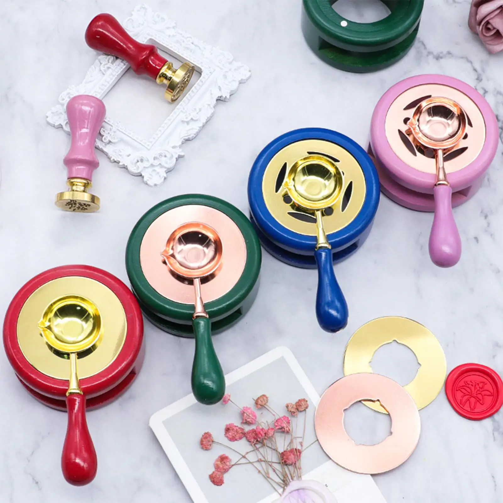 Wax Seal Warmer Copper Wood Me - Wax Seal Letter Kit ulasan dan harga