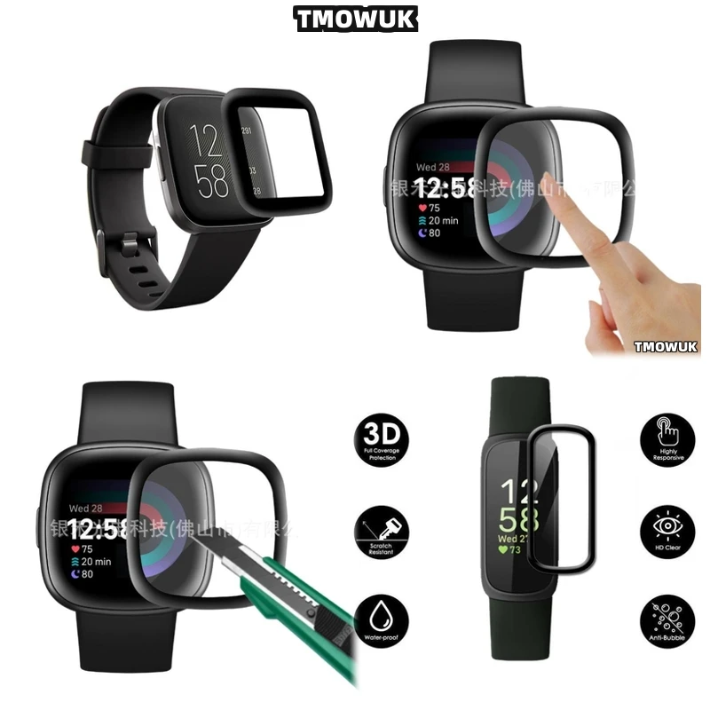 

For Fitbit Sense 2 Versa3 2 4 Inspire 3 Charge 6 5 Durable Skin Guard HD Clear PMMA Protective Film Cover Long Lasting Use