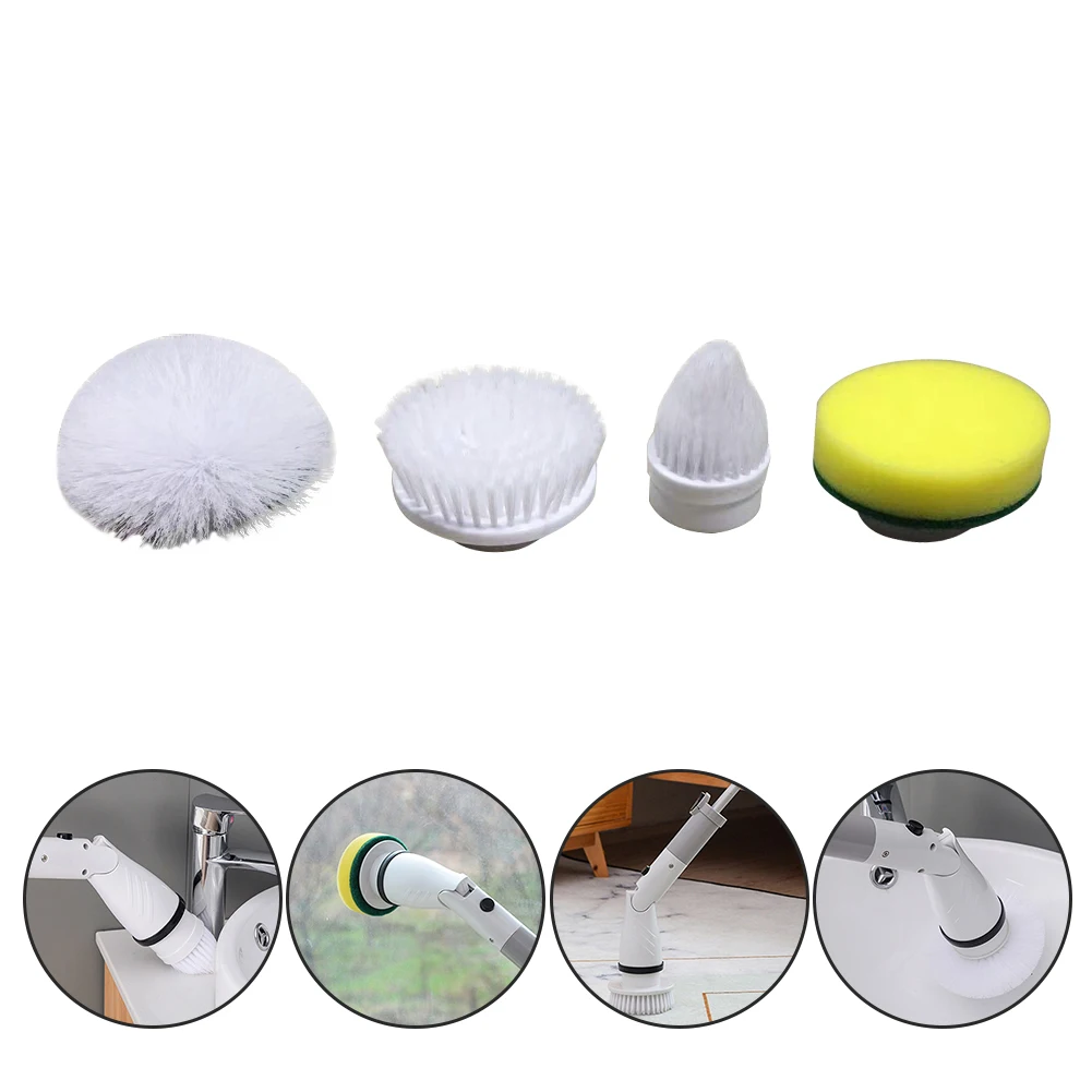 4Pcs Scrubber Replacement Brush Head Multifunctional Electric Spinning Brush Head Cleaning Tools for Tile Floor Tub