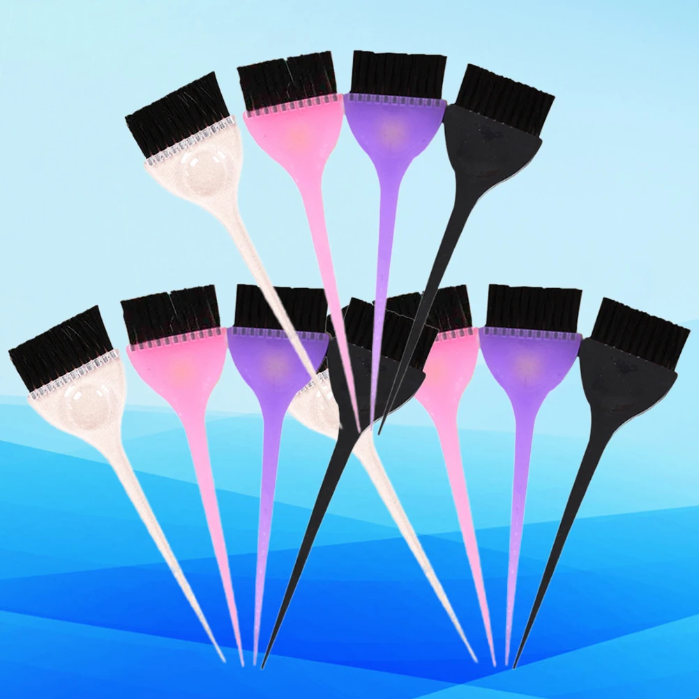 

12pcs Hair Dye Applicator Brush Durable Smooth Handle Salon Home Use Hair Tinting Tool For Coloring Keratin Treatment