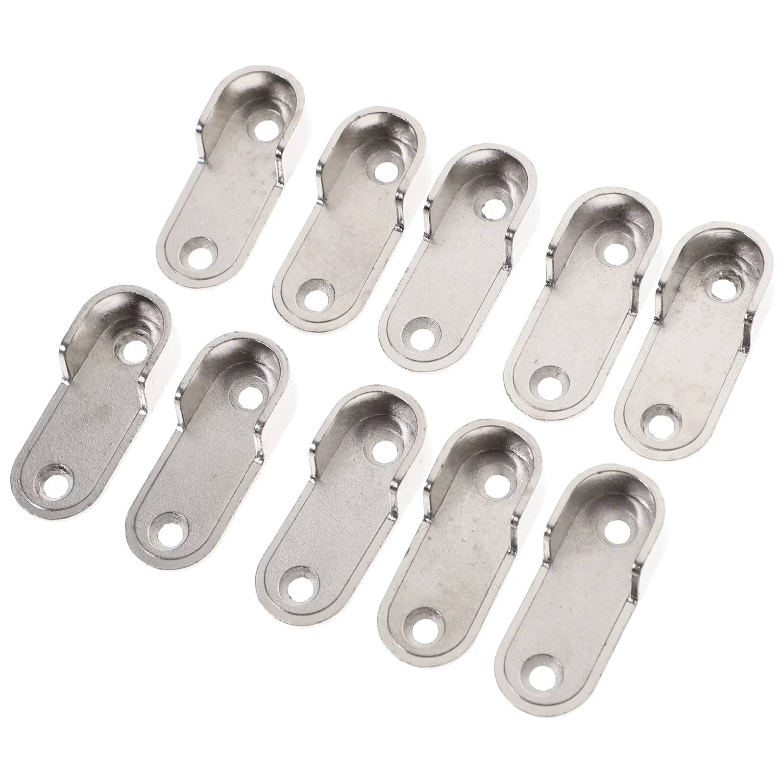 10 Pcs Stainless Steel Wardrobe Shower Curtain Rod Holder Closet Holders Brackets for Support Pole
