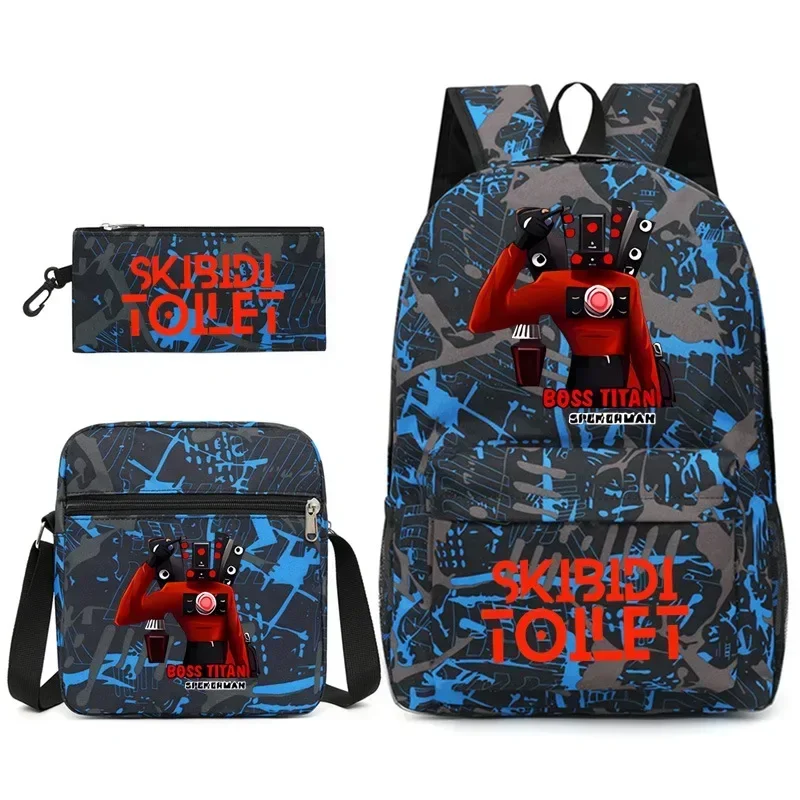 Sac à dos de salle de bain T Kawaii Cartoon TV pour homme, haut-parleur, toilette pour homme, école primaire, étudiant, sac d'école, grande capacité