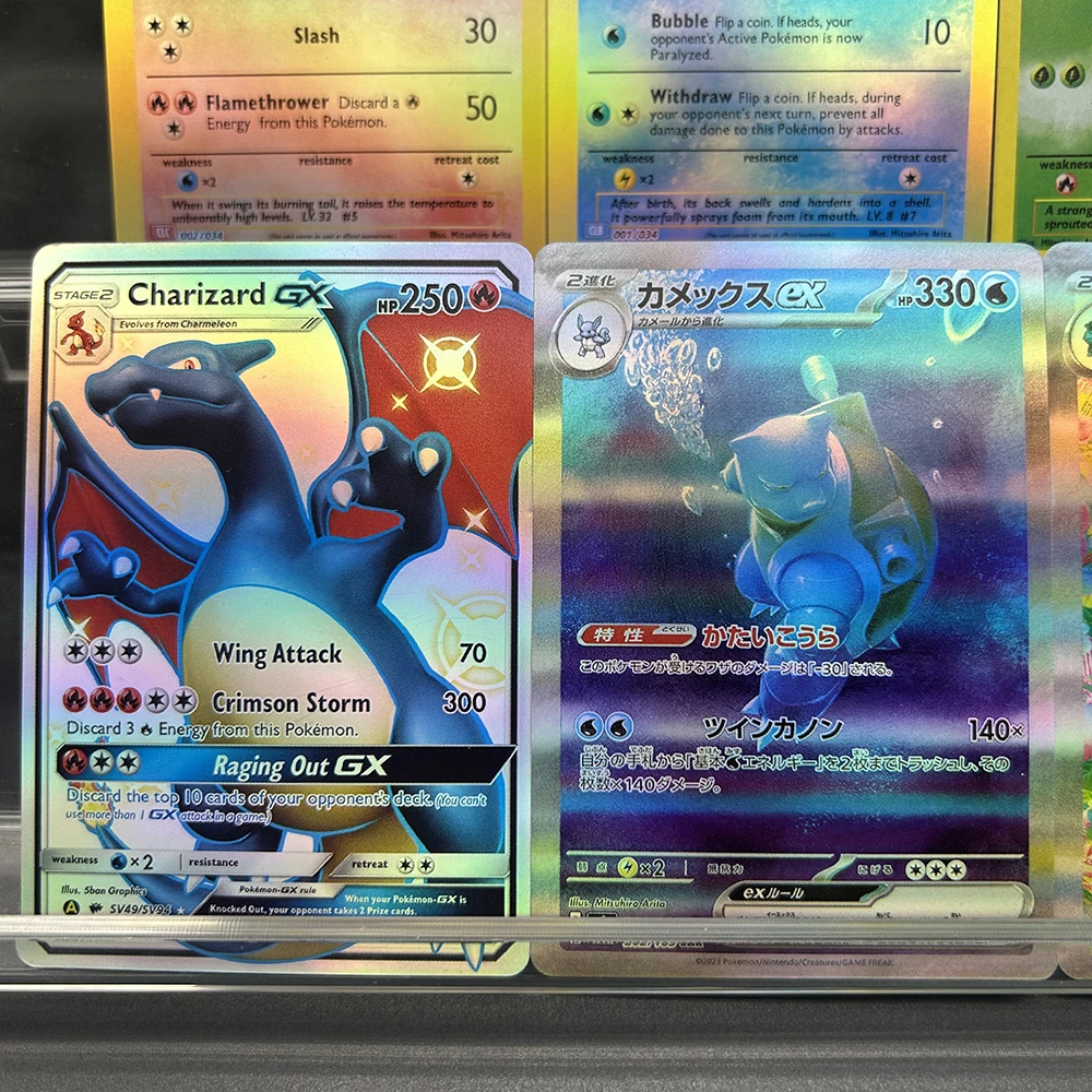 Diy Ptcg Collection Cards Charizard Blastoise Venusaur Squirtle Bulbasaur Charmeleon Self Made Single Classic Game Anime Card view 2