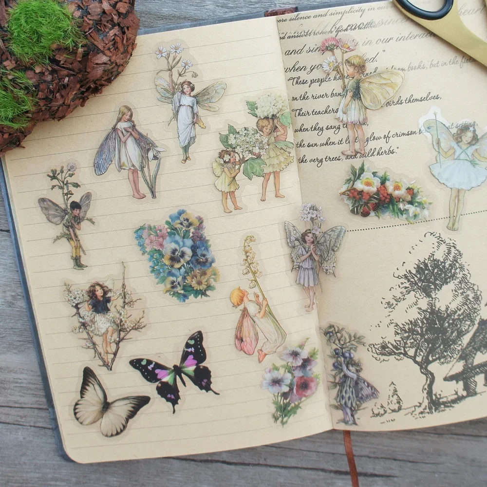 44pcs Fairy Tales Forest Spirit Elf Story Style Sticker Scrapbooking DIY Gift Packing Label Decoration Tag