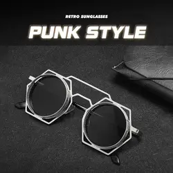 Steampunk Round Sunglasses Women Men Gothic Metal Frame Driving Sun Glasses Female Stylish Goggle UV400 Shades Eyewear Oculos