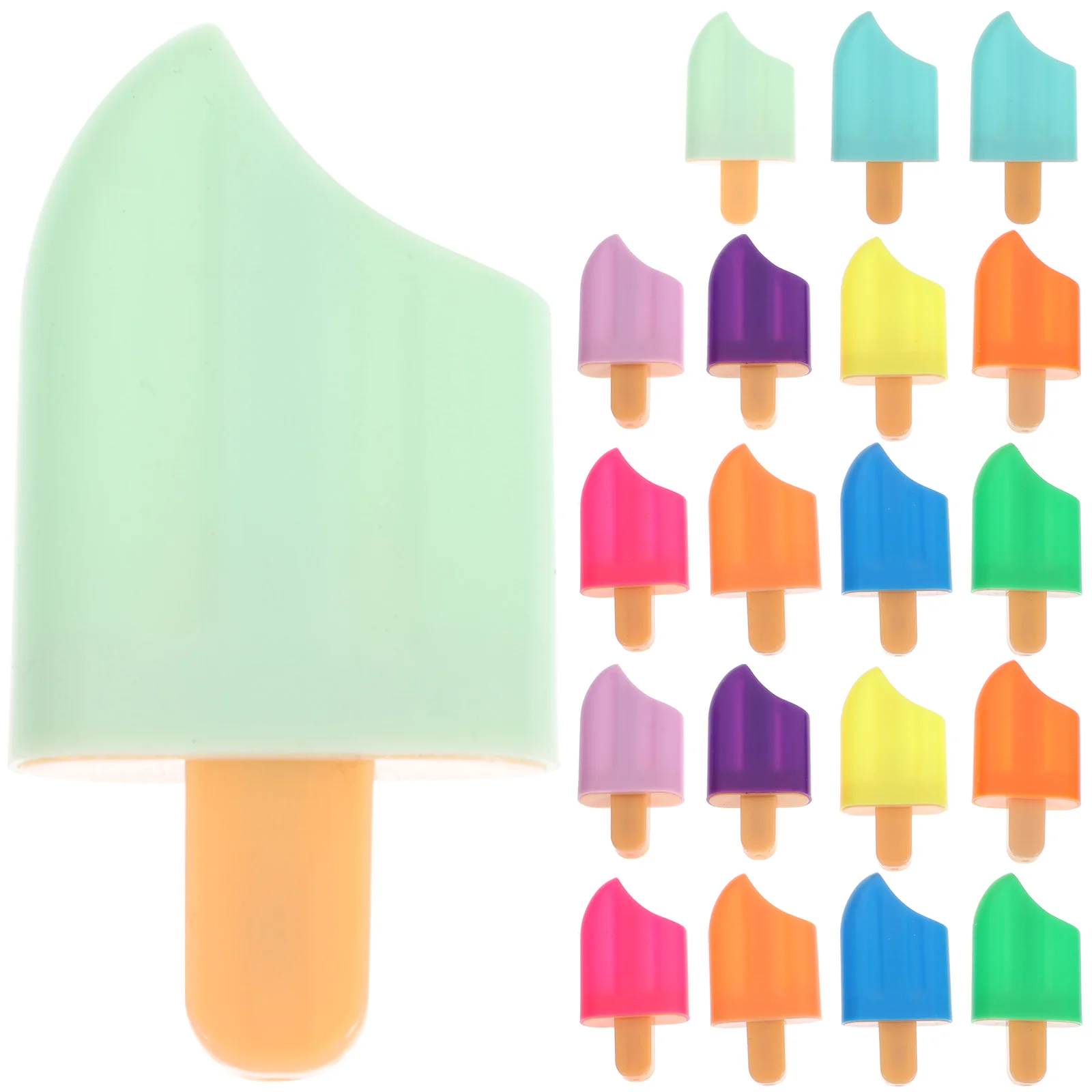 20 개 다채로운 형광펜 미니 펜 아이스 캔디 모양의 마커 펜 훌륭한 선물 학생 교사 사무원