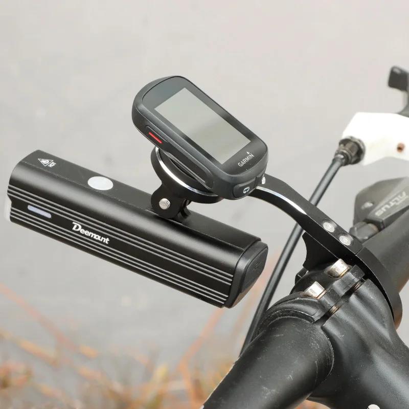 MTB Road Bike Handlebar Extended Bar, montagem de computador para Garmin, Bryton, Wahoo, câmera frontal de esportes, luz frontal Stand Clip