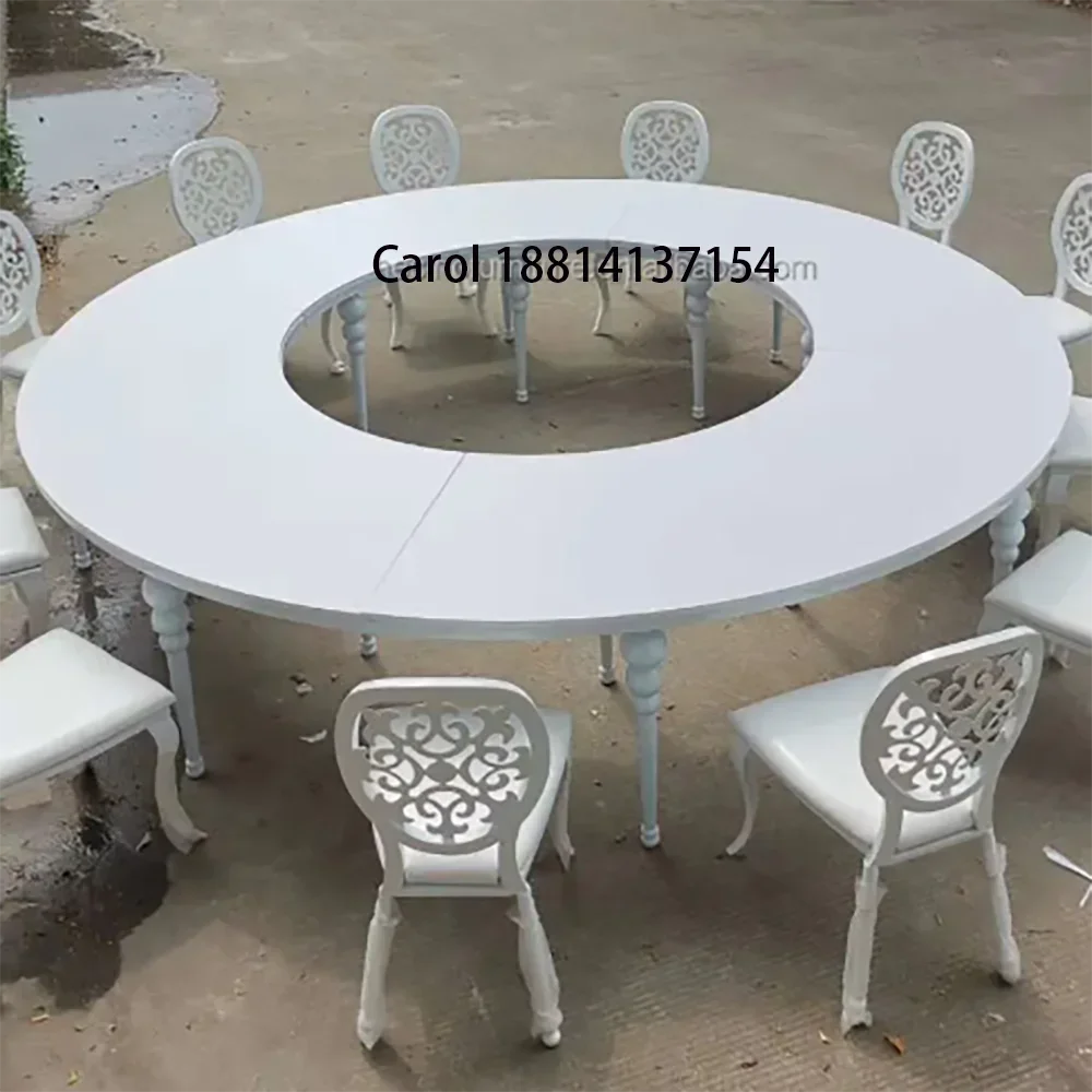 Factory Direct S-Shape Serpentine Gold Wedding Furniture Dining Table and Chairs Suitable for Wedding Events