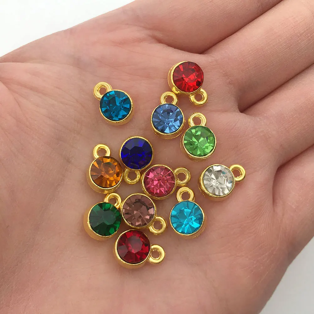 Medfoly pingente de pedra de aniversário, acessórios diy, hipoalergênico, removível, corrente de clavícula, pingente para fazer jóias