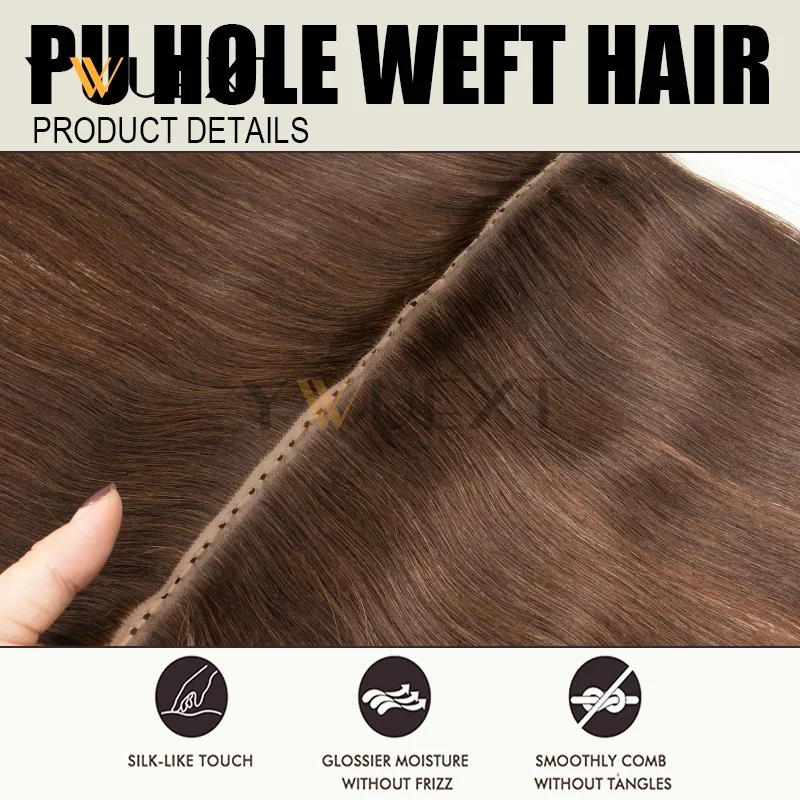 حقن مزدوج PU XO هول لحمة شعر بشري غير مرئي علامات تبويب مزدوجة 100% شعر بشري حقيقي مايكرو حلقة XO لحمة حزم الشعر 40 جرام-50 جرام #3