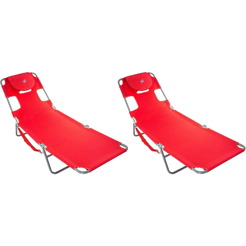 

Chaise Lounge Folding Portable Sunbathing Poolside Beach Chair (2 Pack)