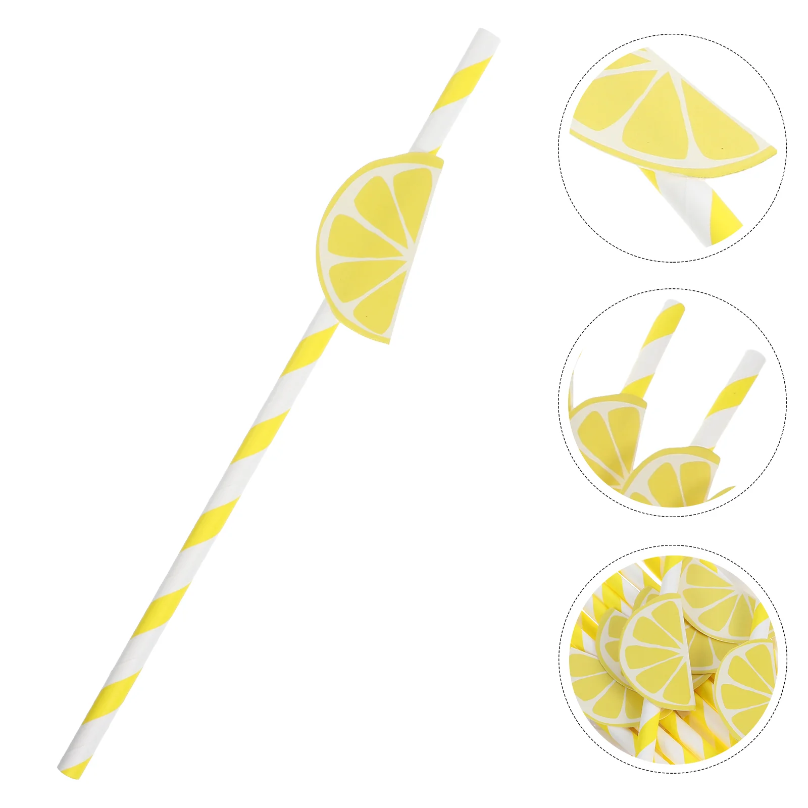 

20 Pcs Lemon Paper Straws Birthday Party Decorations Holiday Drinking for Bachelorette