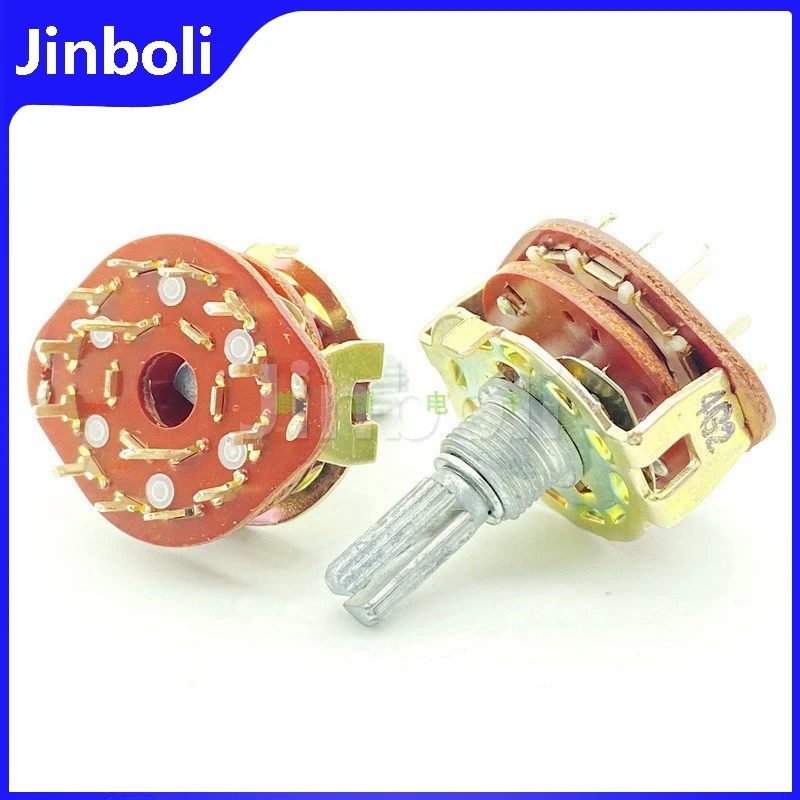 1PCS 2-knife 6-speed Rotary Band Conversion Switch Signal Switching Switch 20mm Knurled Shaft