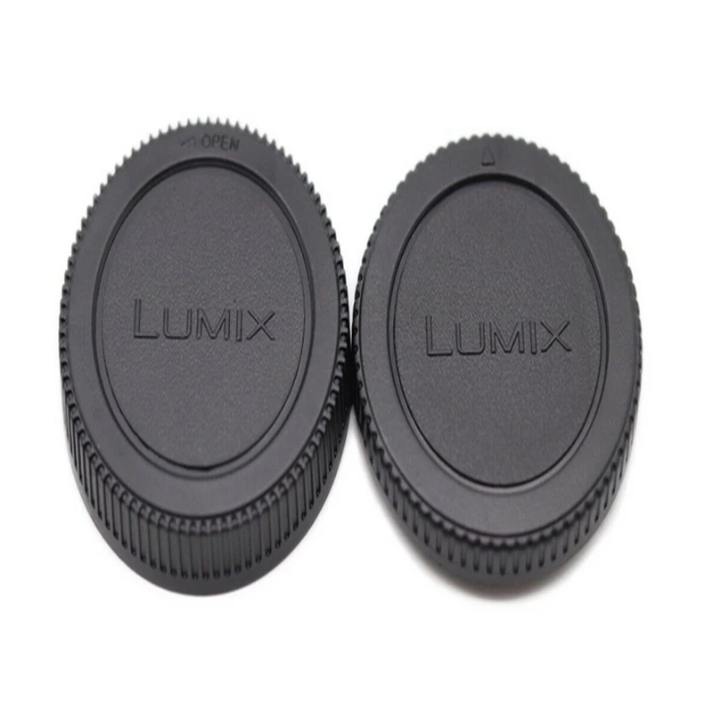 Cubierta de lente trasera y tapa de cuerpo de cámara, protección antipolvo, plástico ABS negro para Lumix Micro M4/3 M43 MFT GH3 GH4 G6 G7 G9 GX1 GX7 GX8