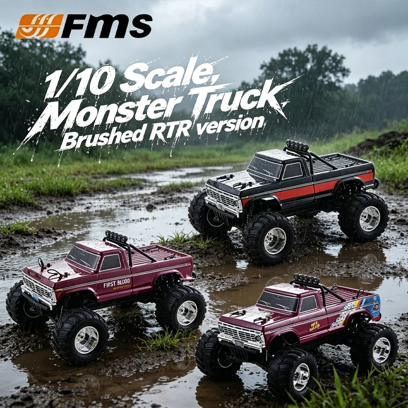 

FMS FMT10 Ford F-100 1/10 Scale RTR 2.4G Remote Control Brushed 2WD rear wheel drive Monster Truck F100 RC Adult Boy Toy Gift