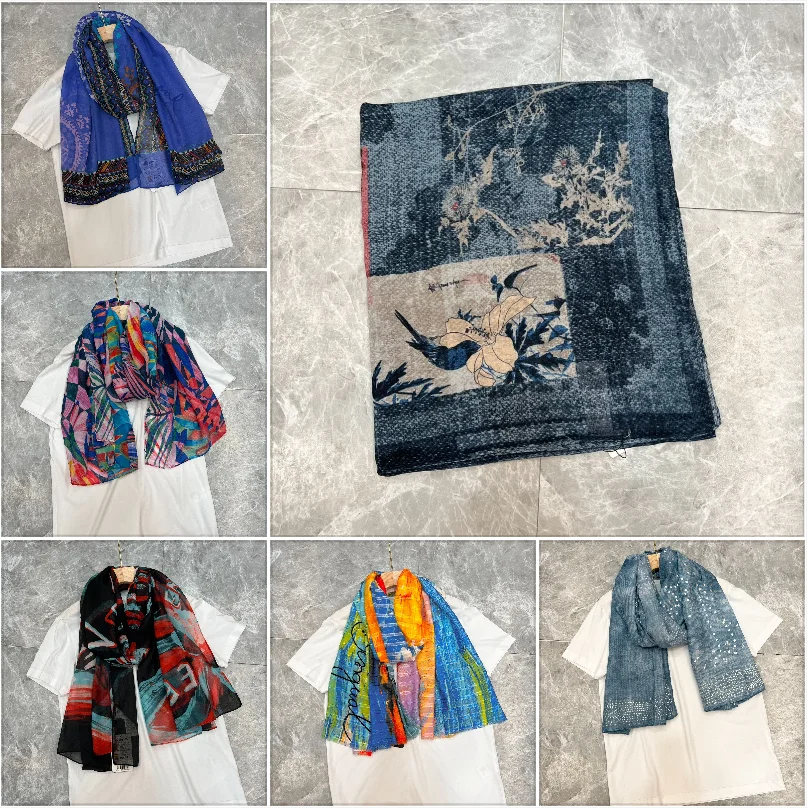 Foreign trade original Spanish printed embroidery, beach shading, warm and comfortable, fashionable women's scarves