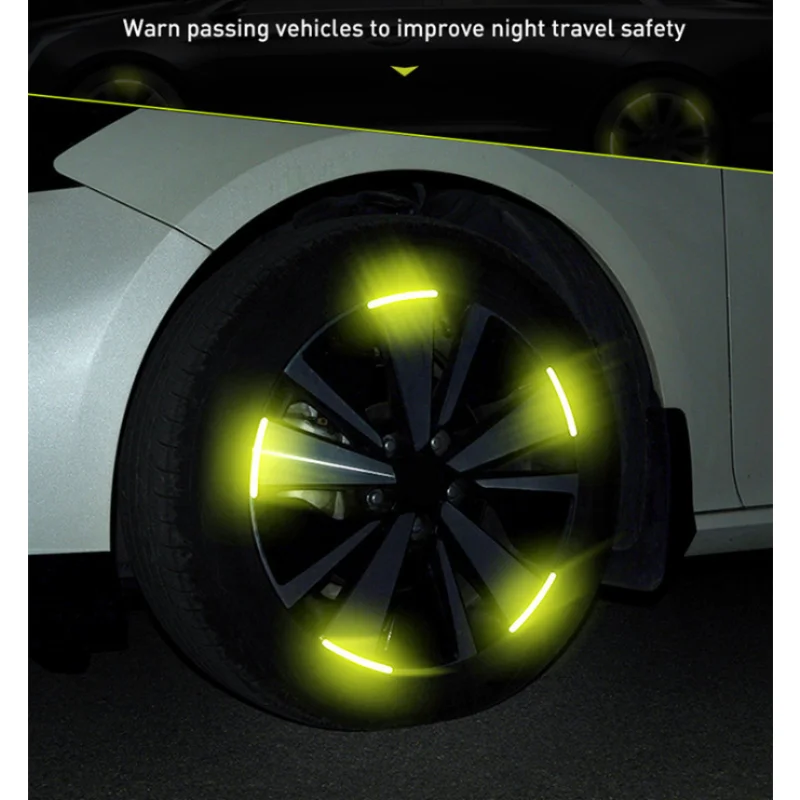 Baru 20 Buah Stiker Reflektif Pada Roda Stiker Peringatan Ban Stiker Roda 3D Stiker Hub Roda Balap Stiker Dekoratif