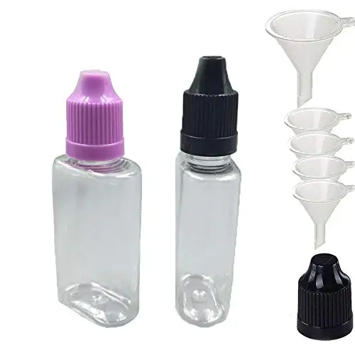 100PCS x 30ML Flat Pastic Dropper Bottles Clear Juice Vape Oil Liquid Squeezable Transparent Containers with Caps Dropper Tips