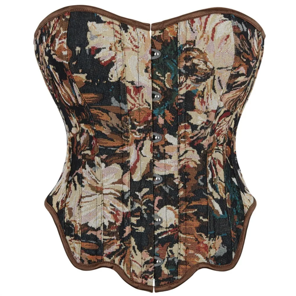 

Gothic Clothes Women S Lace Free Jacquard Body Shaping Corset with Underwire Push Up and Waist Cinching Court Style Shaping Top
