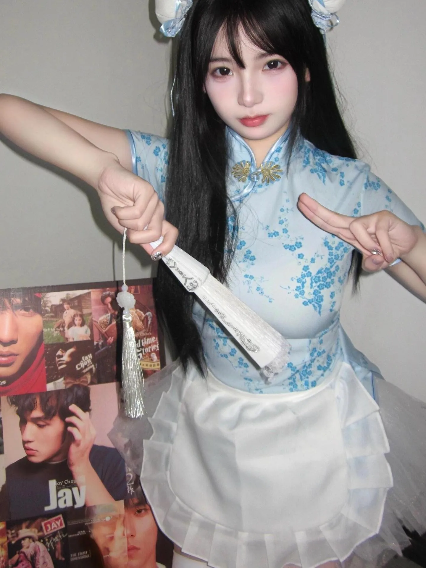 فستان تشيونغسام صيني، زي تنكري للهالوين وعيد الميلاد، زي خادمة ناعم للفتيات، زي يومي بأكمام قصيرة من مواد أخرى