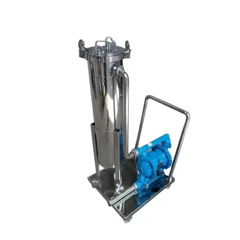 Mobile Water Filter Cart High Precision Bag Filter Housing 0.5-200um for Food Beverage