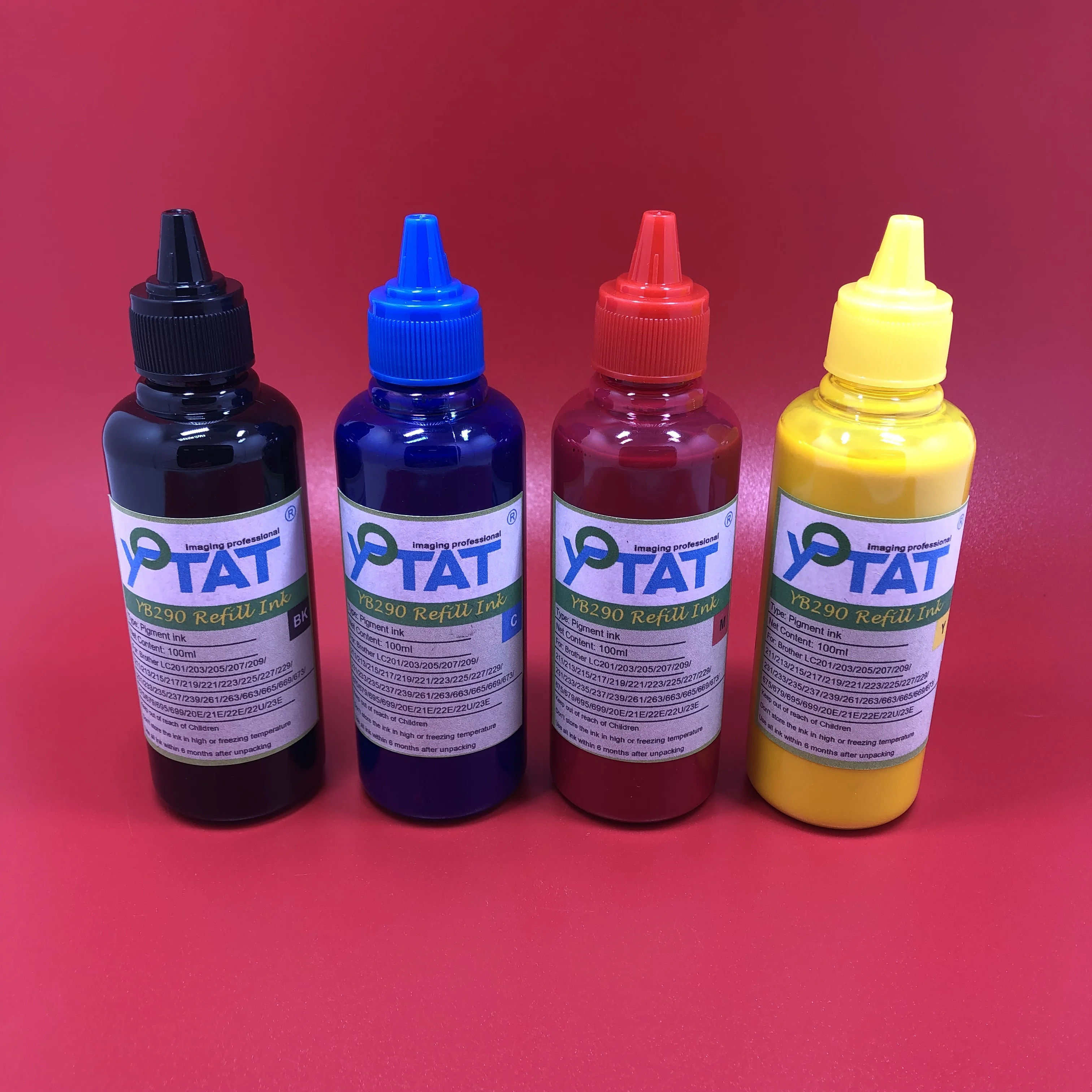 YOTAT 4×100ml Pigment Ink for Brother LC201 LC203 LC209 LC207 LC205  LC221 LC223 LC227 LC225 LC229 LC231 LC233 LC239 LC237 LC235