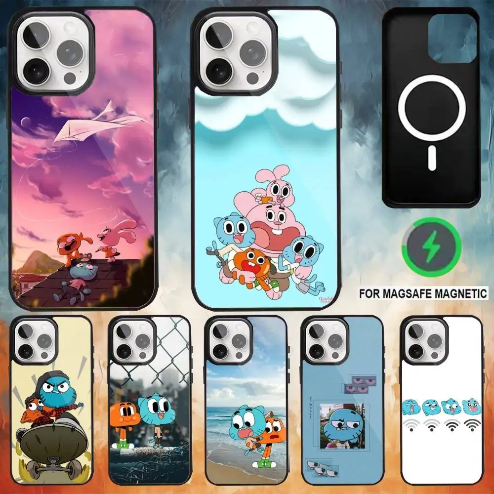 

A-Amazing World Gumball Phone Case For iPhone17,16,15,14,13,12,11 Plus,Pro Max Magnetic For Magsafe Wireless Charging