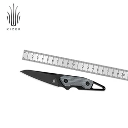 Kizer Fixed Blade Knife Groom 1060A1/1060A2 Denim Micarta/G10 Carbon Fiber Handle D2 Steel Blade Knife 2024
