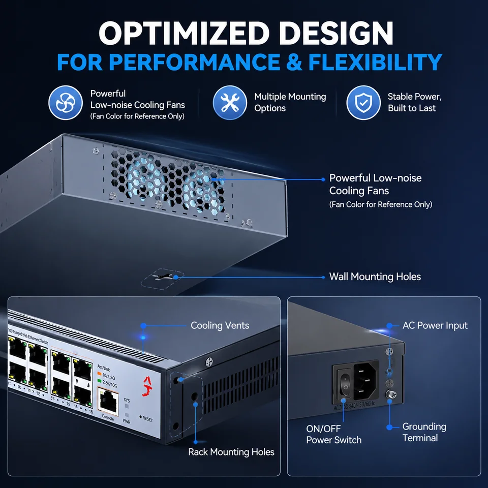 NintendoSwitch⑫ Xikestor SKS8300-12E2T2X 16-Port Layer 3 Managed Switch 12×2.5G