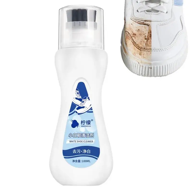 100ML Portable White Shoe Cleaner Sneaker Shoe Cleaner With Brush Shell Shoes Cleaning Accessories Shoes Cleaning Agent