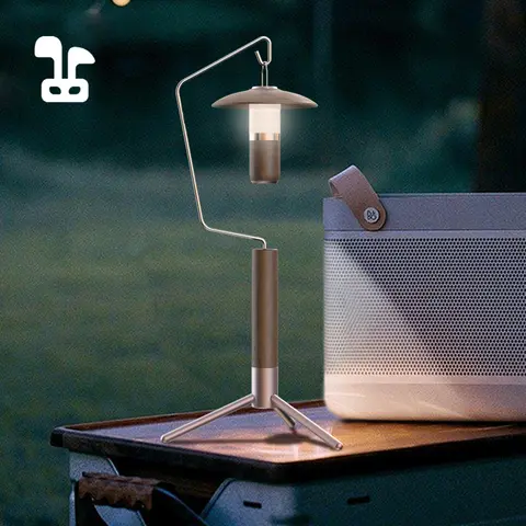 호두나무 책상 랜턴 스탠드 휴대용 캠핑 접이식 브래킷, 야외 포스트 걸이식 조명 거치대, 캠핑 피크닉 정원 바베큐