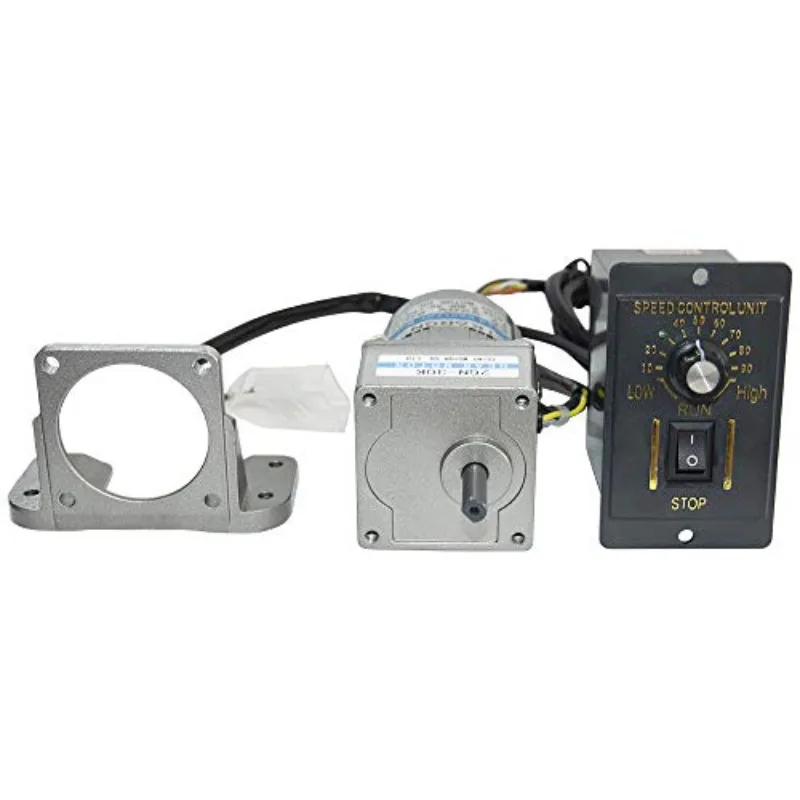 6W 110V/220V High Torque AC Gear Reducer Motor with 2GN Gearbox + Speed Controller CW CCW and Bracket Combo for Industry