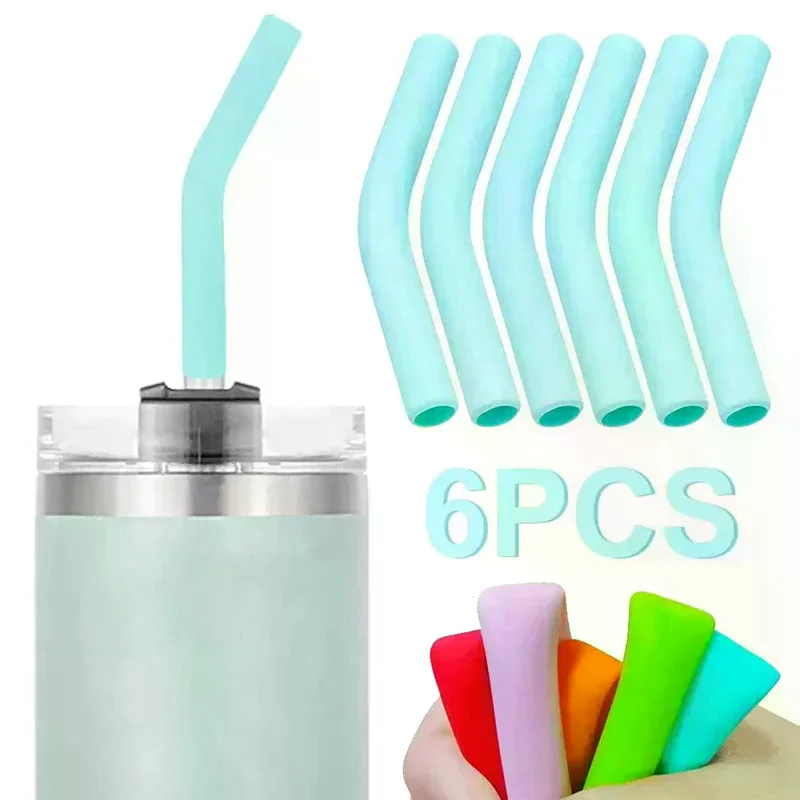 Soft Silicone Straw Covers Straws Tips Covers Fit For 9mm Wide Reusable Stainless Steel Straw Nozzles 6Pcs/Set