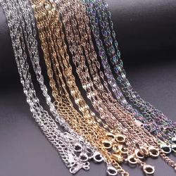 10pcs/Lot Lips Chains Rose Gold/Rainbow/Silver/Gold Color 40+5cm Stainless Steel Chain Necklaces For Women Girl DIY Accessories